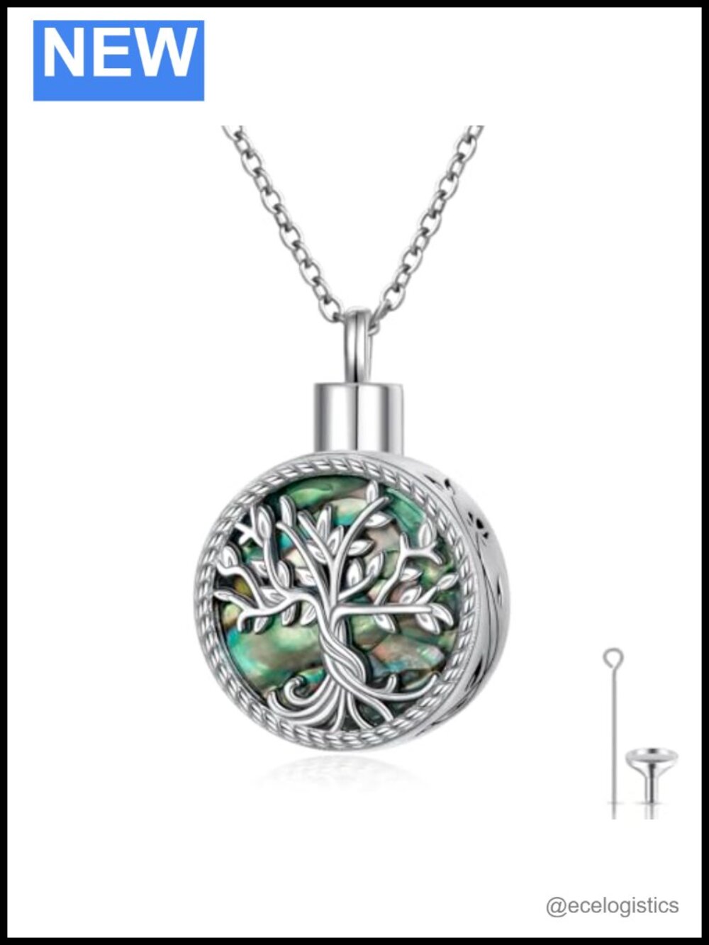 Sterling Silver Tree of Life Urn Necklace for Ashes Memorial Jewelry
